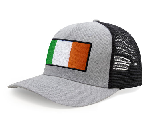 International Tie Irish Flag Hat for Men and Women - Ireland Snapback Trucker Baseball Cap (Grey Black)
