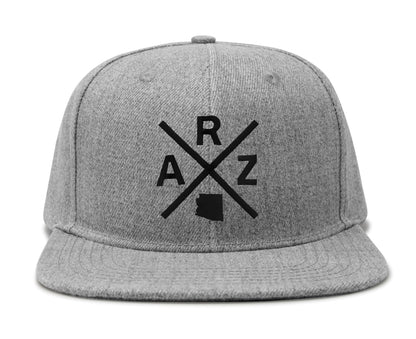 International Tie ARZ (Arizona) - Hat for Men and Women - Snapback Trucker Baseball Cap (Grey Flatbill)