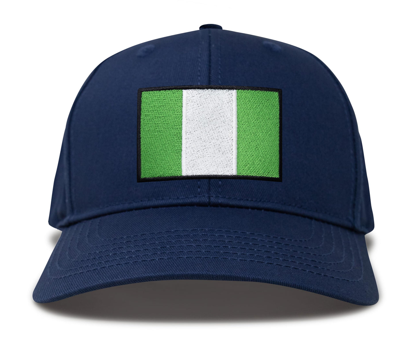 International Tie Country Hat for Men and Women, Adjustable Snapback Trucker Baseball Cap with Embroidered Patch (Nigeria, All Navy) - International Tie