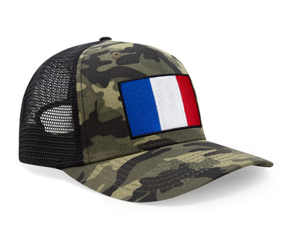 International Tie French Flag Hat for Men and Women - France Snapback Trucker Baseball Cap (Camouflage)