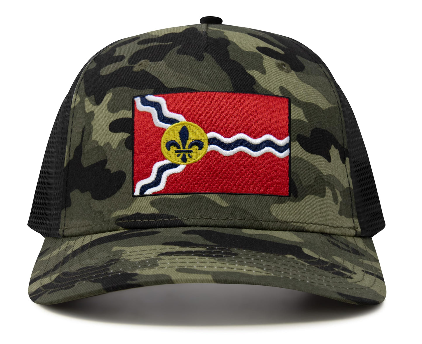St. Louis Flag Hat for Men and Women – Snapback Trucker Baseball Cap by International Tie (Camouflage)