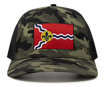 St. Louis Flag Hat for Men and Women – Snapback Trucker Baseball Cap by International Tie (Camouflage)