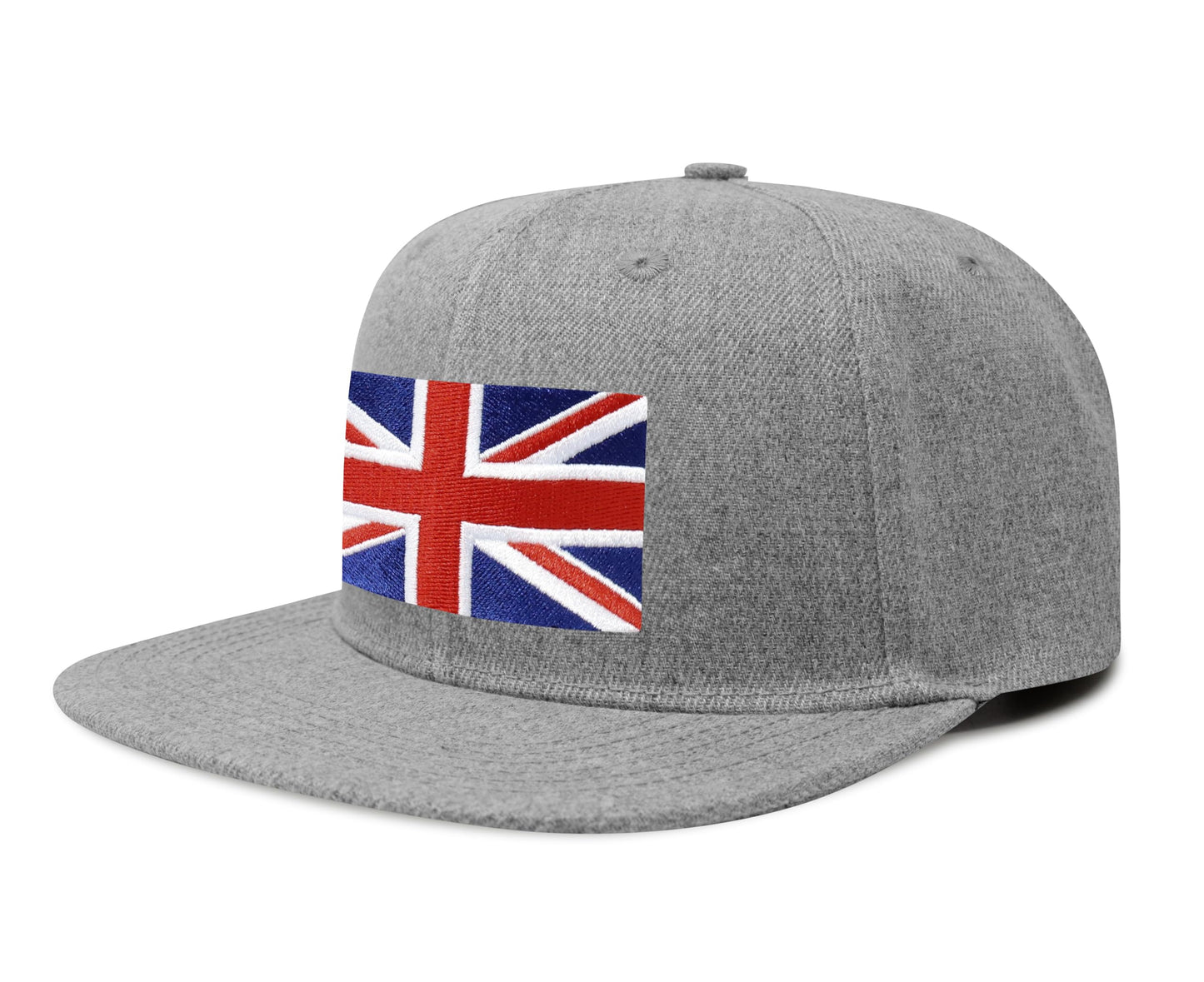 International Tie Union Jack British Flag Hat for Men and Women - United Kingdom UK Britain England London State Flag Trucker Baseball Snapback Cap (Grey Flatbill)