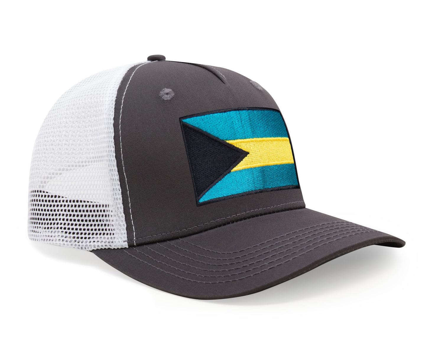Bahamas Flag Hat for Men and Women – Adjustable Bahamian Snapback Baseball Cap by International Tie (Grey White)