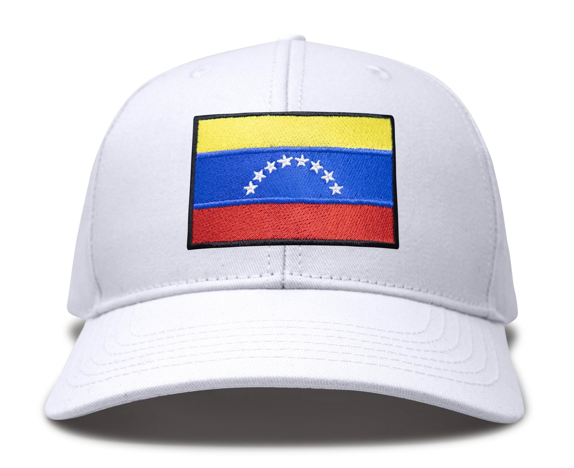 International Tie Country Hat for Men and Women, Adjustable Snapback Trucker Baseball Cap with Embroidered Patch (Venezuela, All White) - International Tie