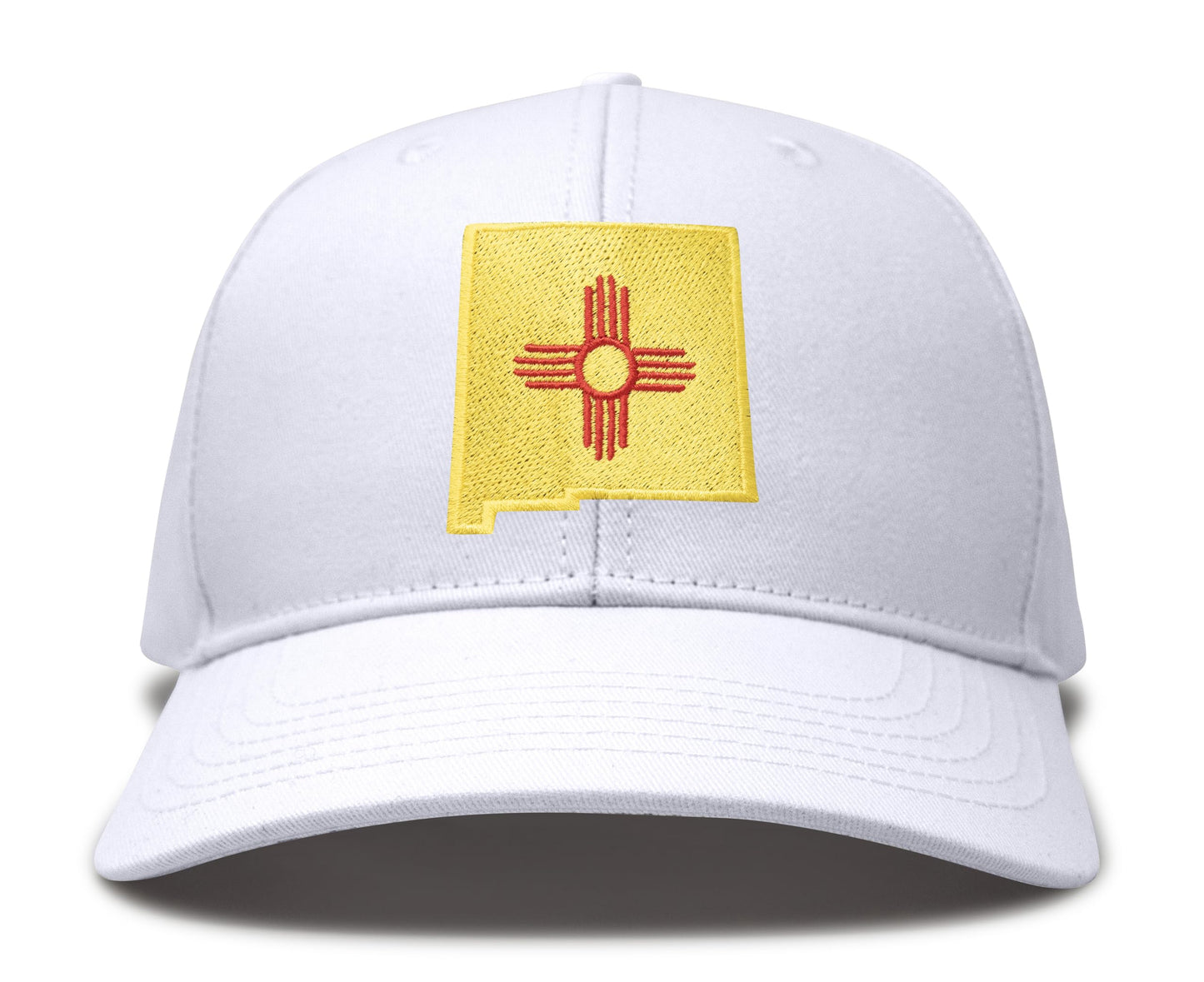International Tie Stateline Flag Hat for Men and Women - Snapback Trucker Baseball Cap (New Mexico, All White)