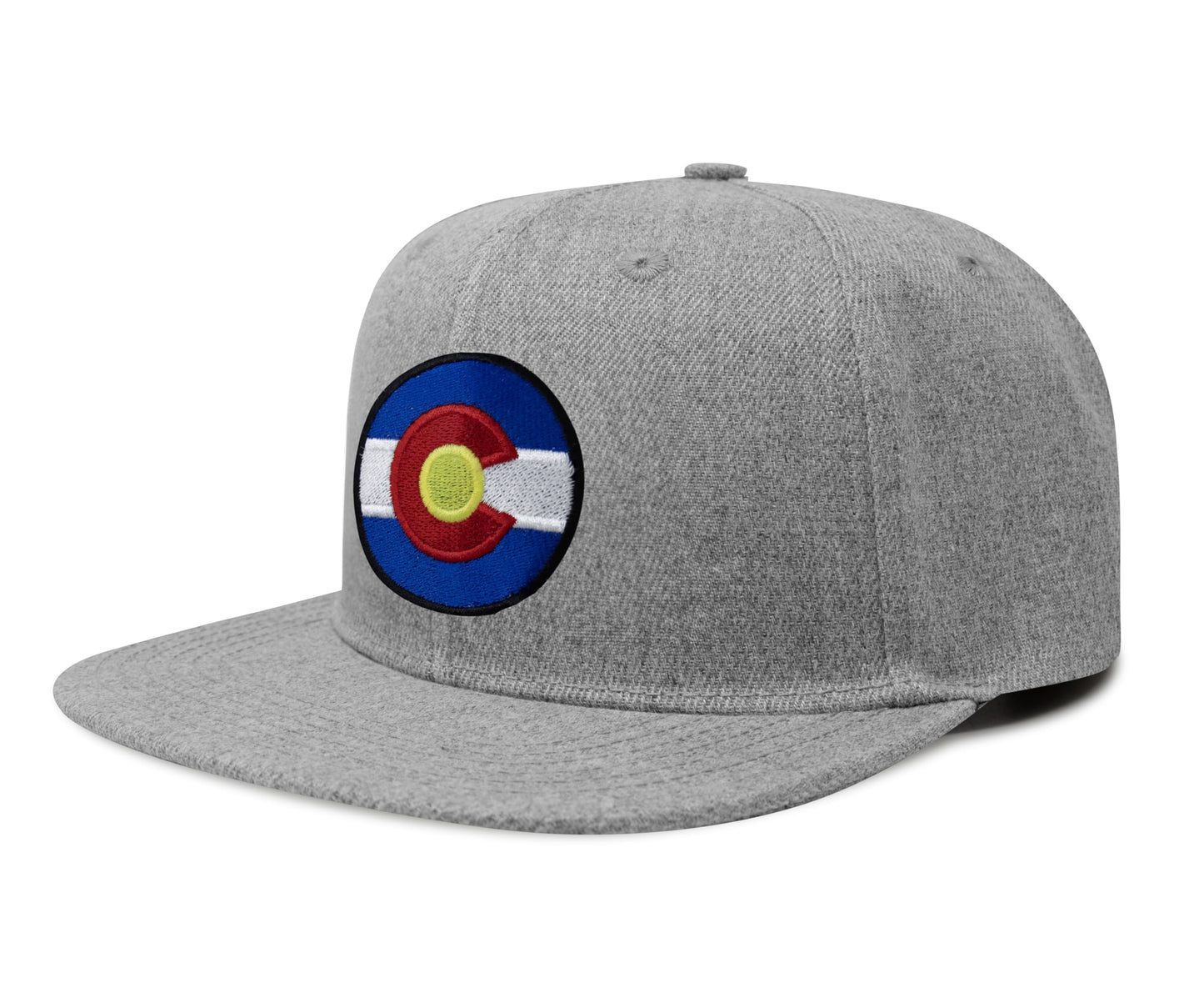 International Tie Stateline Flag Hat for Men and Women - Snapback Trucker Baseball Cap (Colorado, Grey Flatbill)