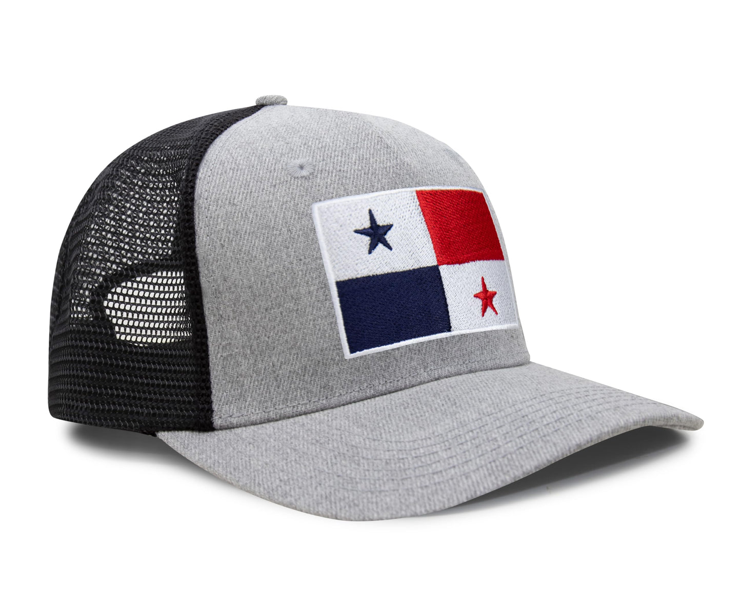 International Tie Panama Flag Hat for Men and Women - Adjustable Snapback Trucker Baseball Cap (Grey Black)