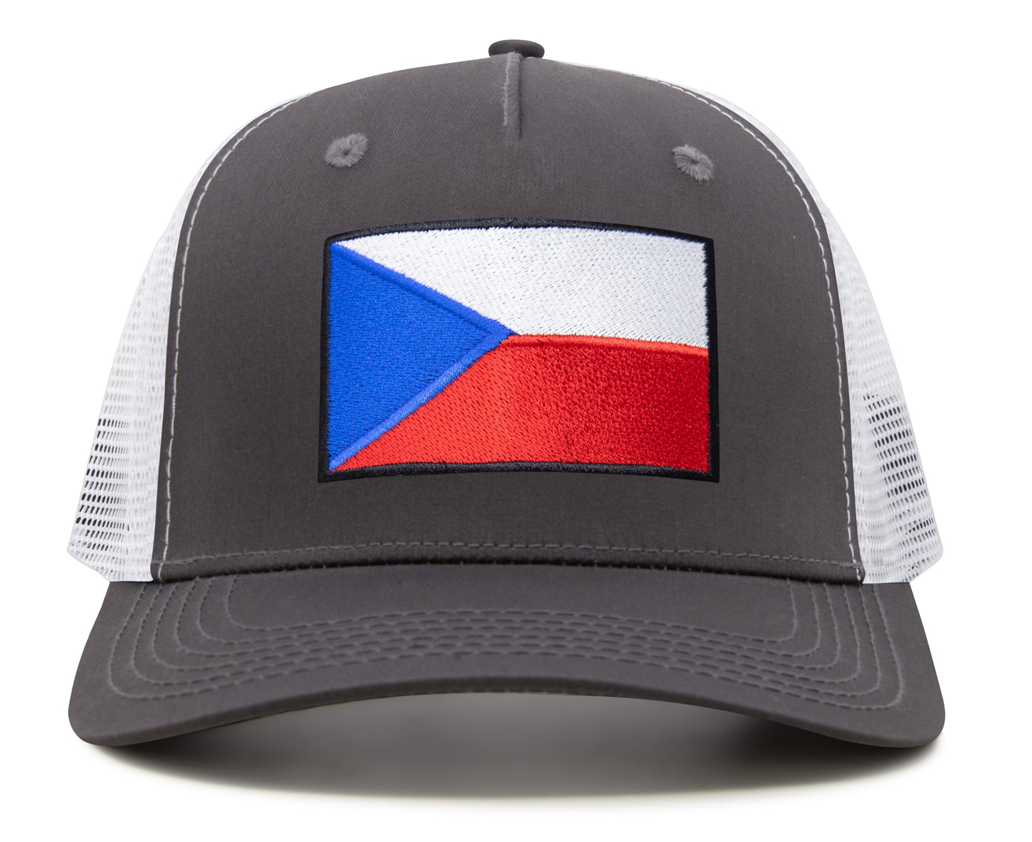 Czech Republic Flag Hat for Men and Women – Adjustable Snapback Baseball Cap by International Tie (Grey White)