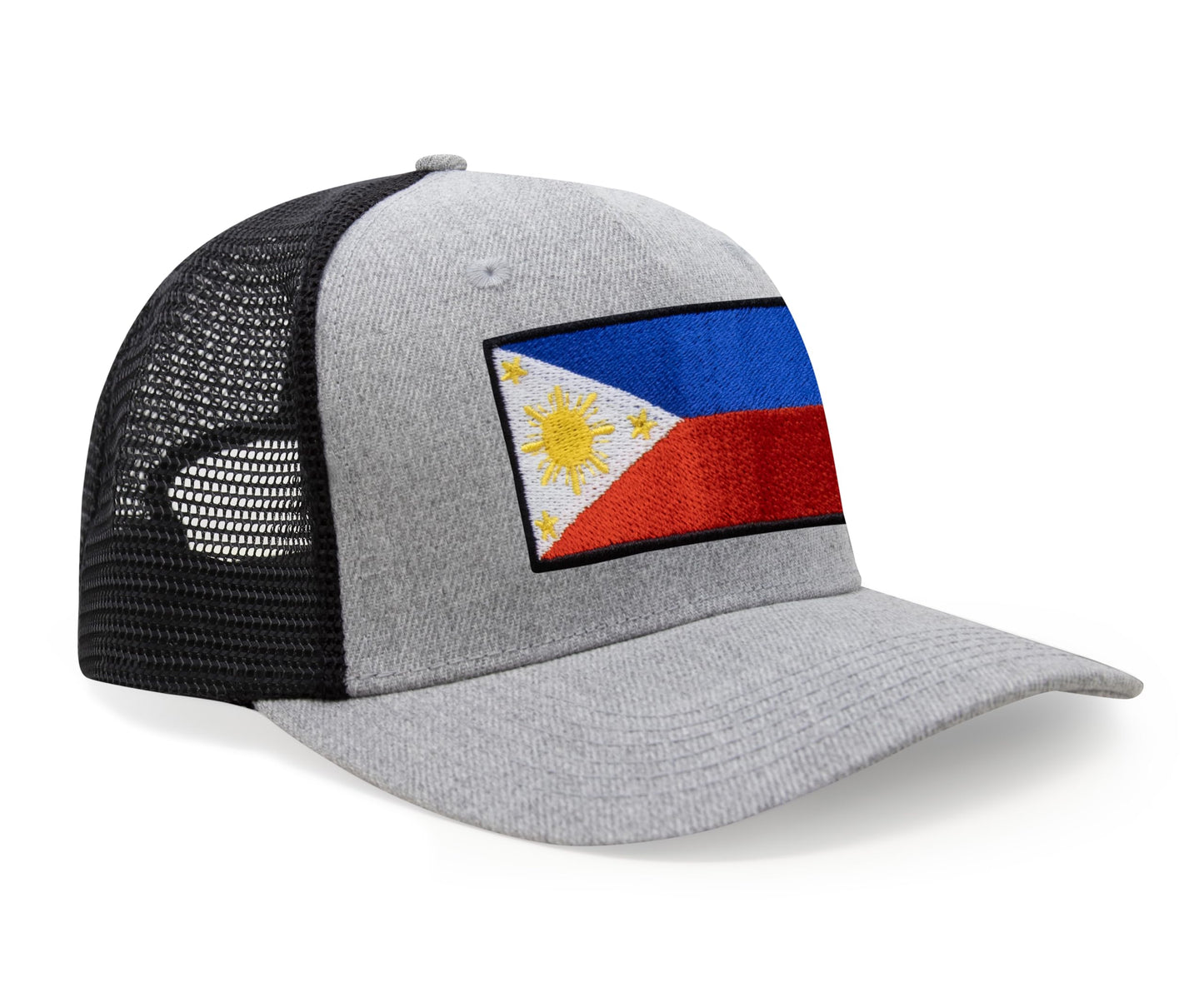 International Tie Philippines Hat for Men and Women - Snapback Trucker Baseball Cap (Grey/Black)