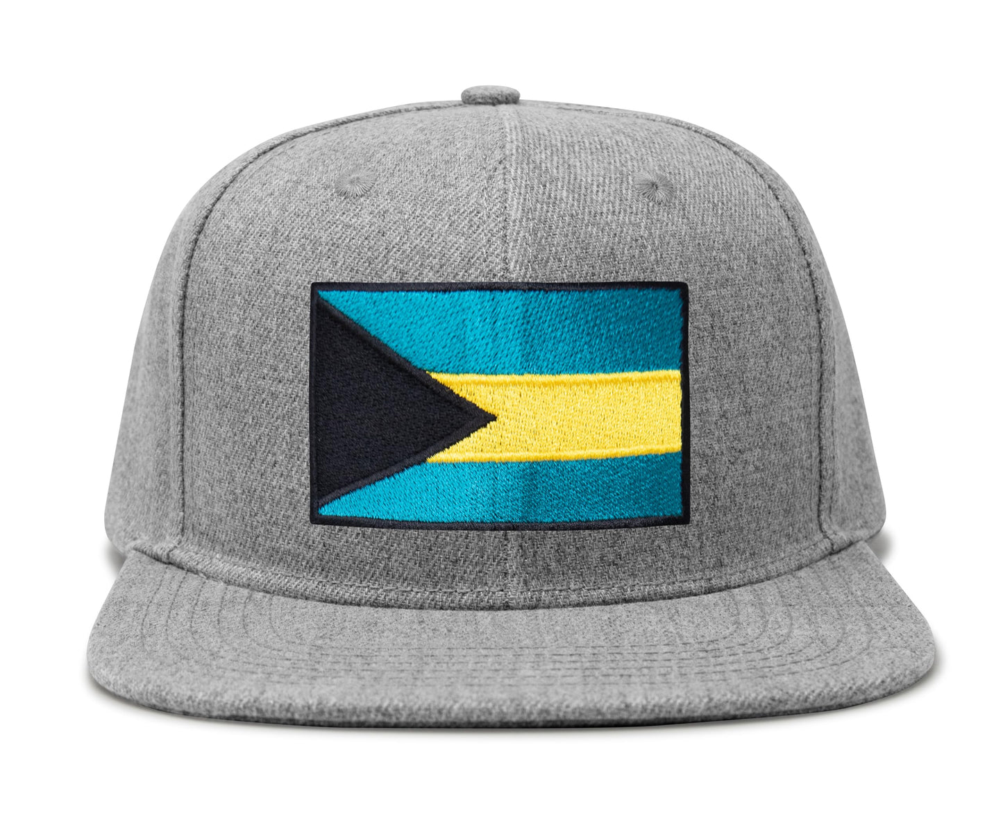 Bahamas Flag Hat for Men and Women – Adjustable Bahamian Snapback Baseball Cap by International Tie (Grey Flatbill)