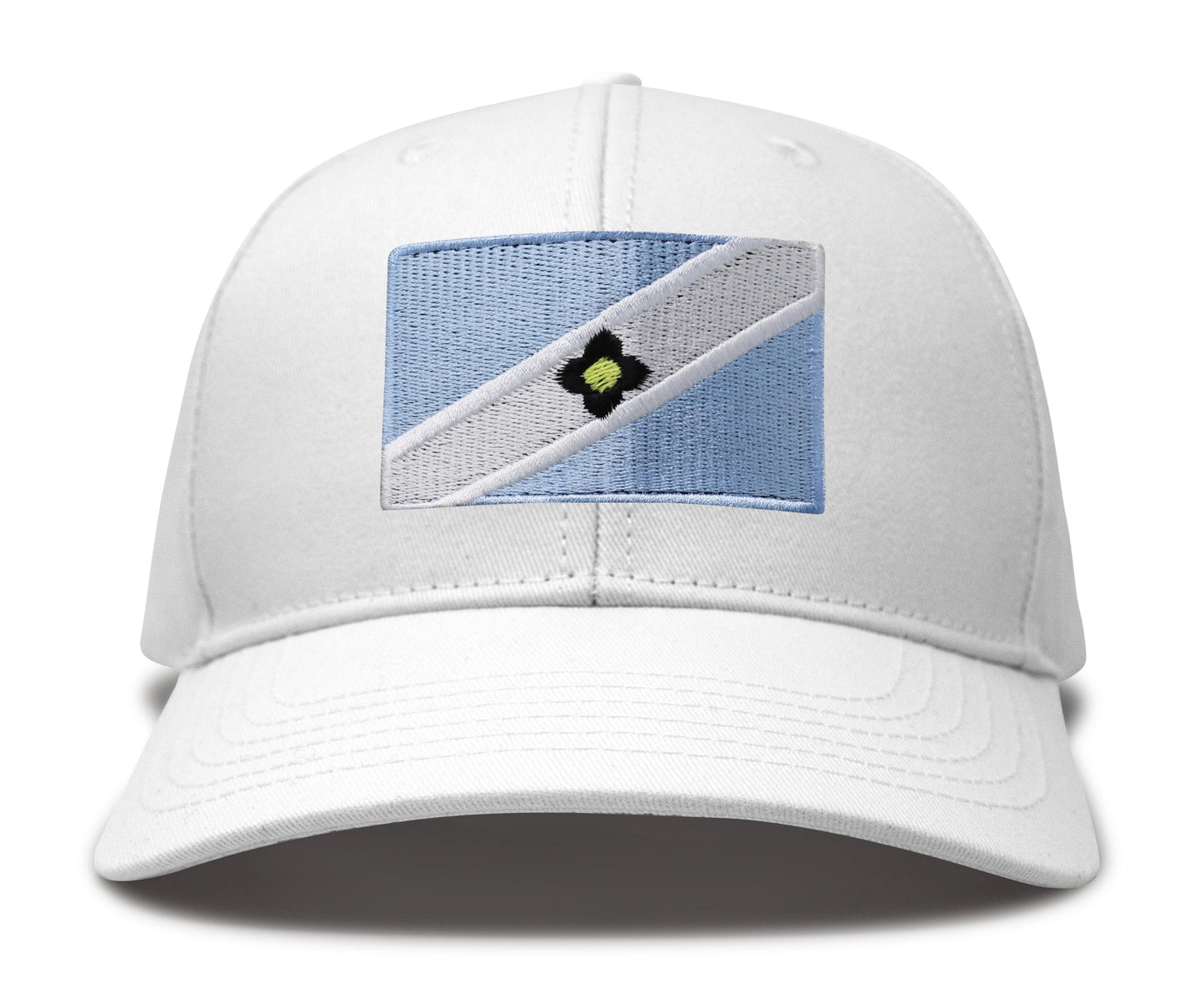International Tie Madison Flag Trucker Hat for Men and Women - Snapback Baseball Cap (All White)