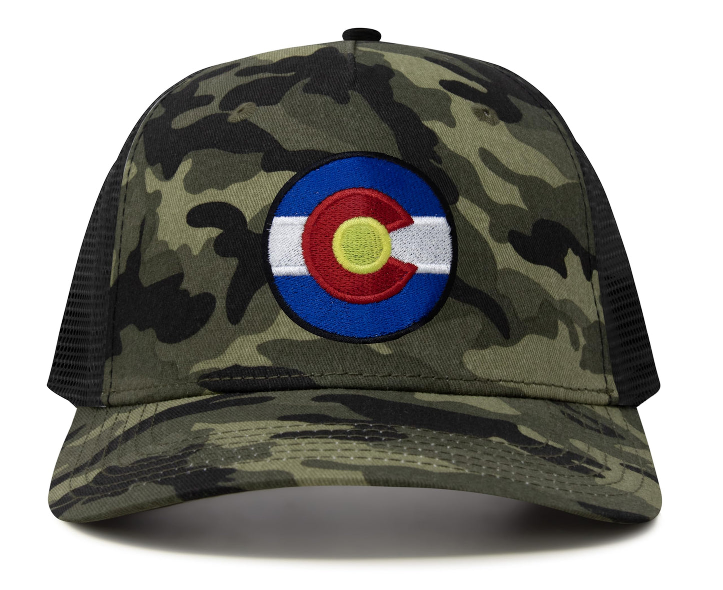 International Tie Stateline Flag Hat for Men and Women - Snapback Trucker Baseball Cap (Colorado, Camouflage)