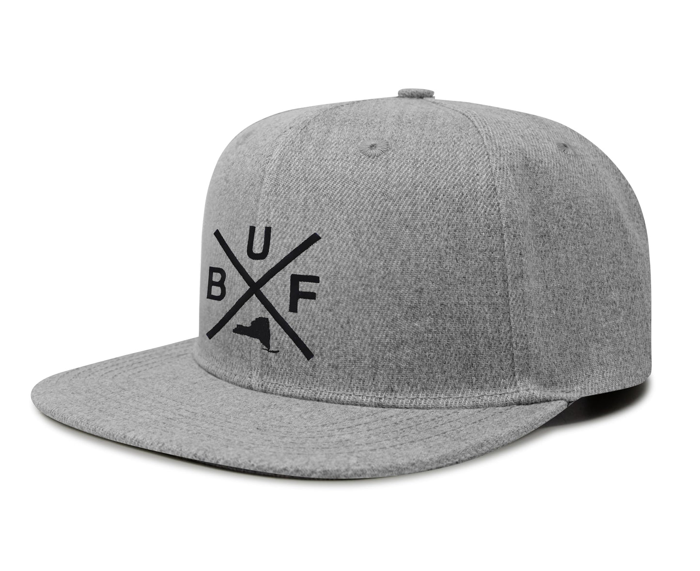 International Tie Texas Hat for Men and Women, BUF Snapback Trucker Baseball Cap, Embroidered Cross Logo (Grey Flatbill)