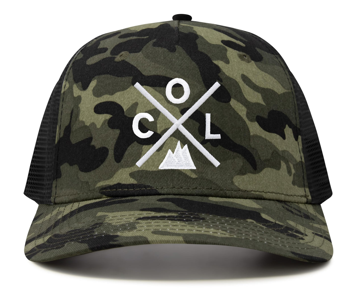 International Tie Hat for Men and Women, Adjustable Snapback Trucker Baseball Cap, Embroidered Cross Logo (COL - Colorado, Camouflage)