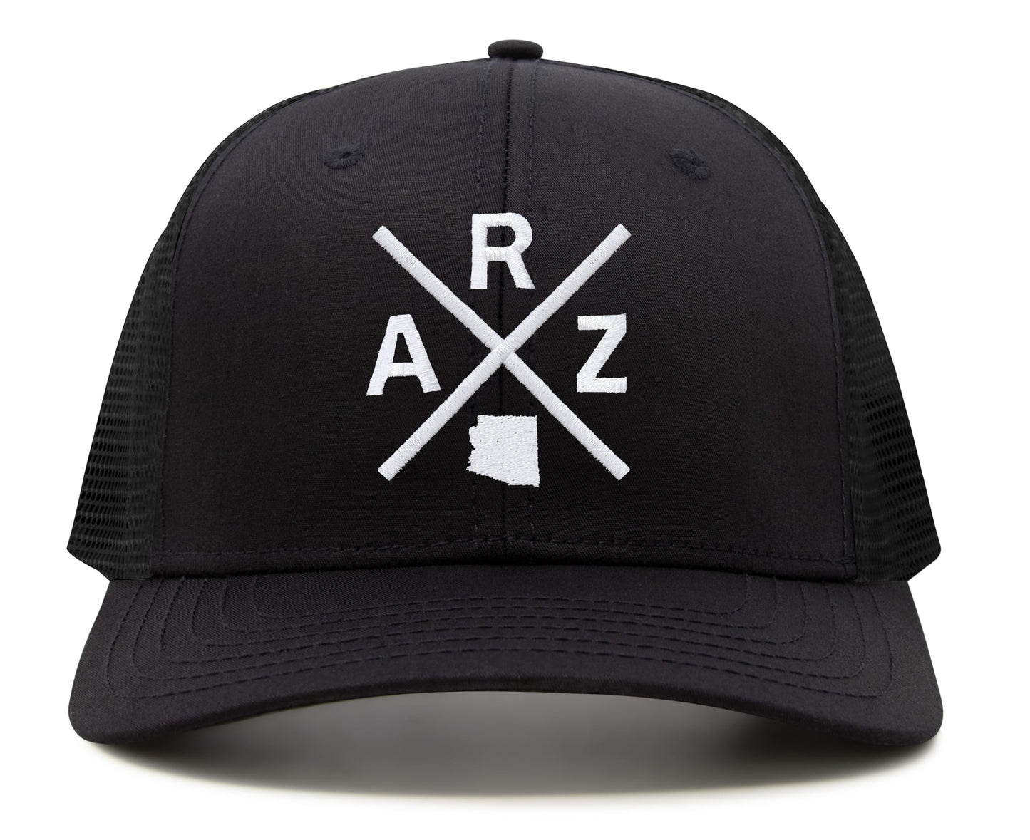 International Tie ARZ (Arizona) - Hat for Men and Women - Snapback Trucker Baseball Cap (All Black)