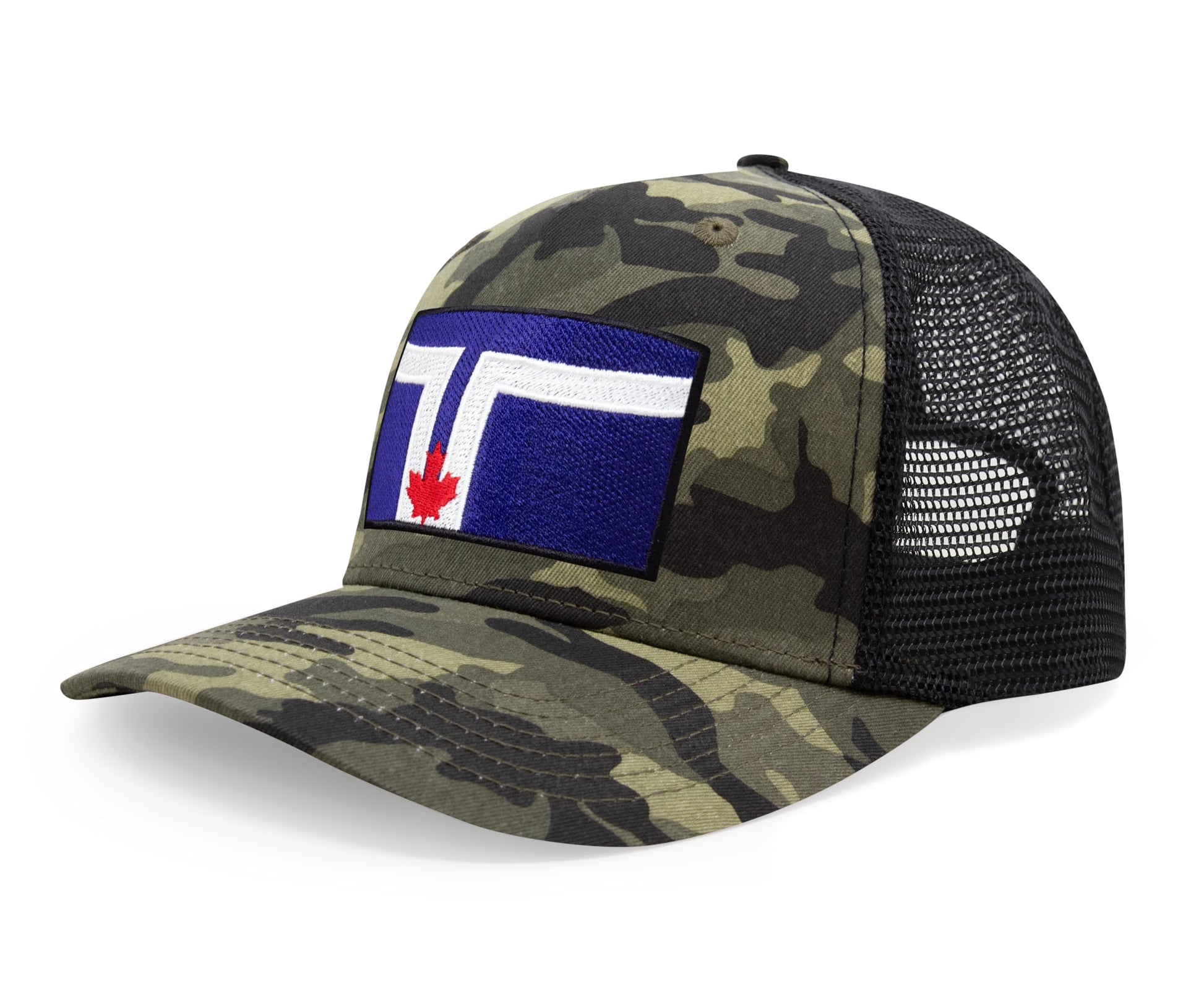 International Tie City Hat for Men and Women, Adjustable Snapback Trucker Baseball Cap with Embroidered Patch (Toronto, Camouflage) - International Tie