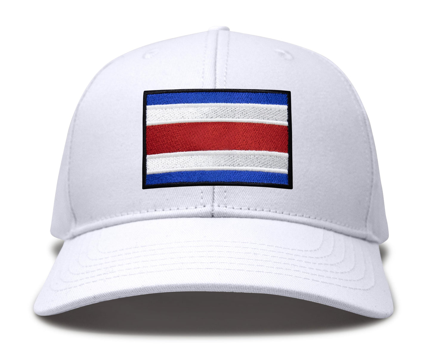 International Tie Country Hat for Men and Women, Adjustable Snapback Trucker Baseball Cap with Embroidered Patch (Costa rica, All White) - International Tie