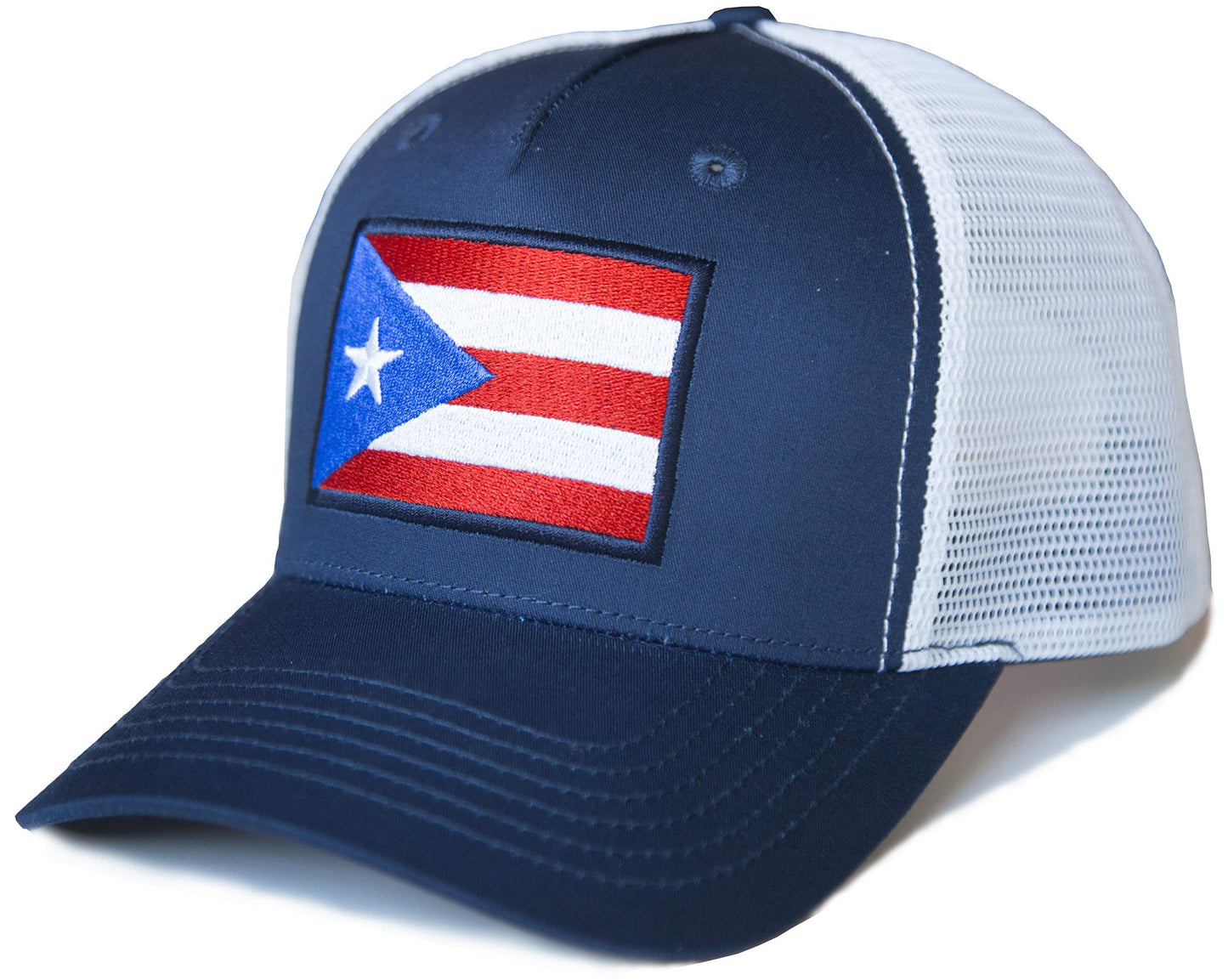 Iowa Flag Hat for Men and Women – Adjustable Snapback Trucker Baseball Cap by International Tie (Navy White)