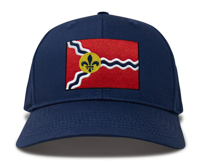St. Louis Flag Hat for Men and Women – Snapback Trucker Baseball Cap by International Tie (All Navy)