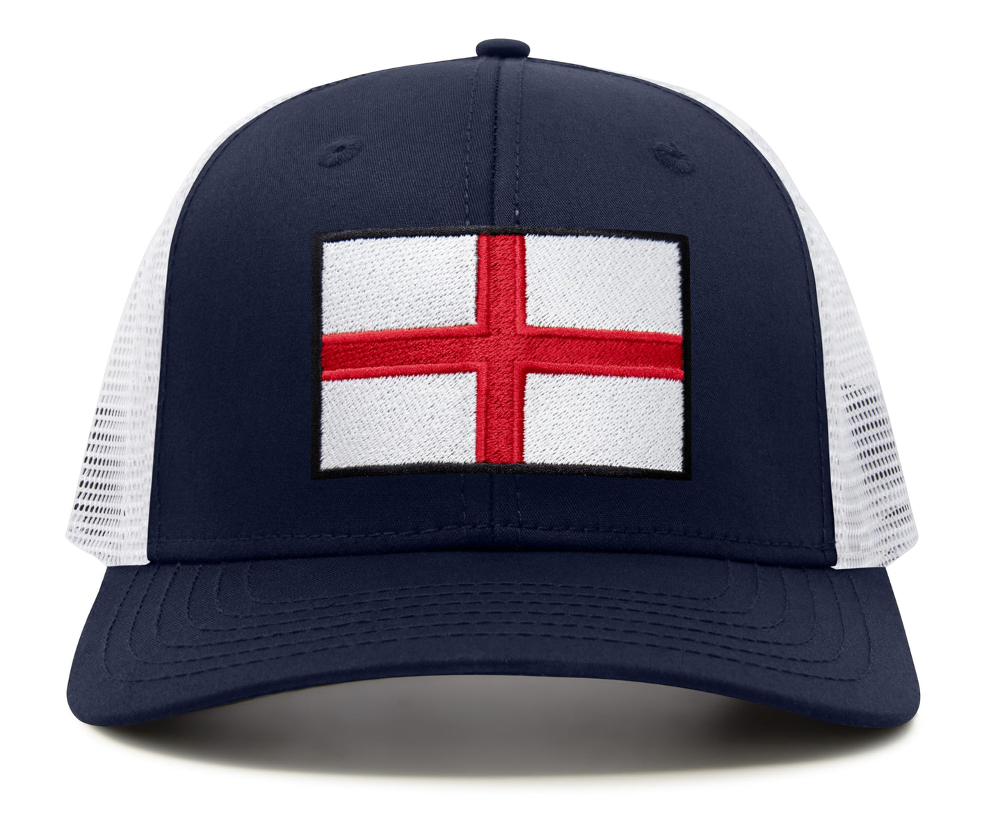 International Tie England - St. George Flag Hat for Men and Women, Adjustable Snapback Trucker Baseball Cap (Navy White)