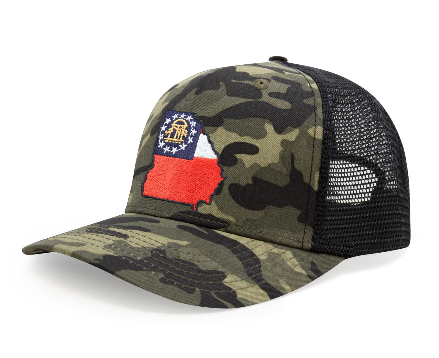 International Tie Stateline Flag Hat for Men and Women - Snapback Trucker Baseball Cap (Georgia, Camouflage) - International Tie