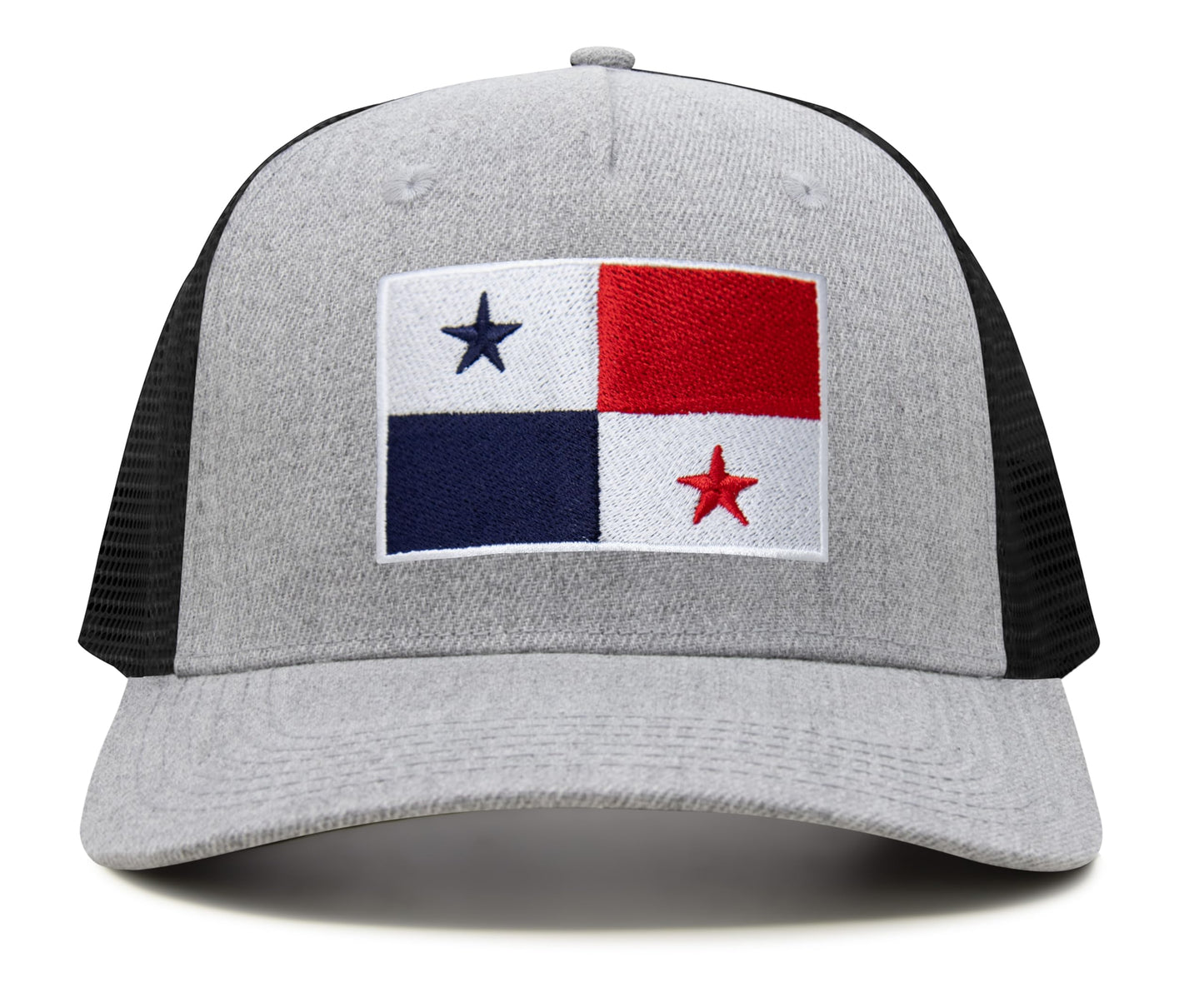 International Tie Panama Flag Hat for Men and Women - Adjustable Snapback Trucker Baseball Cap (Grey Black)