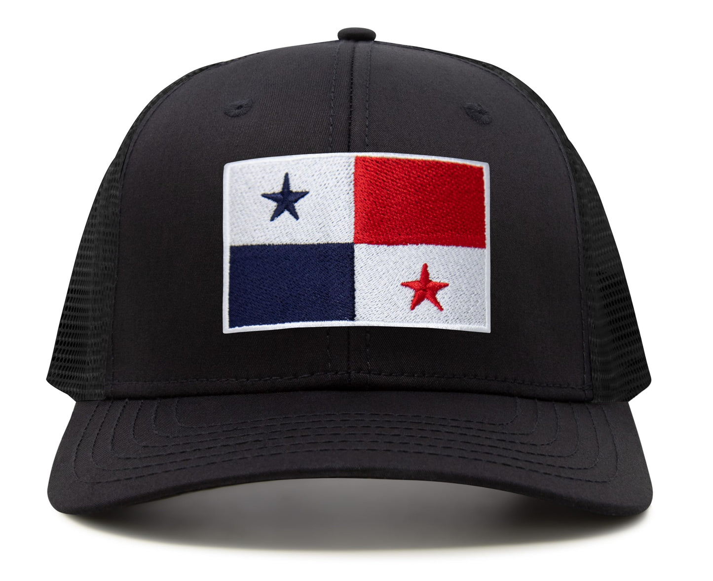 International Tie Panama Flag Hat for Men and Women - Adjustable Snapback Trucker Baseball Cap (All Black)