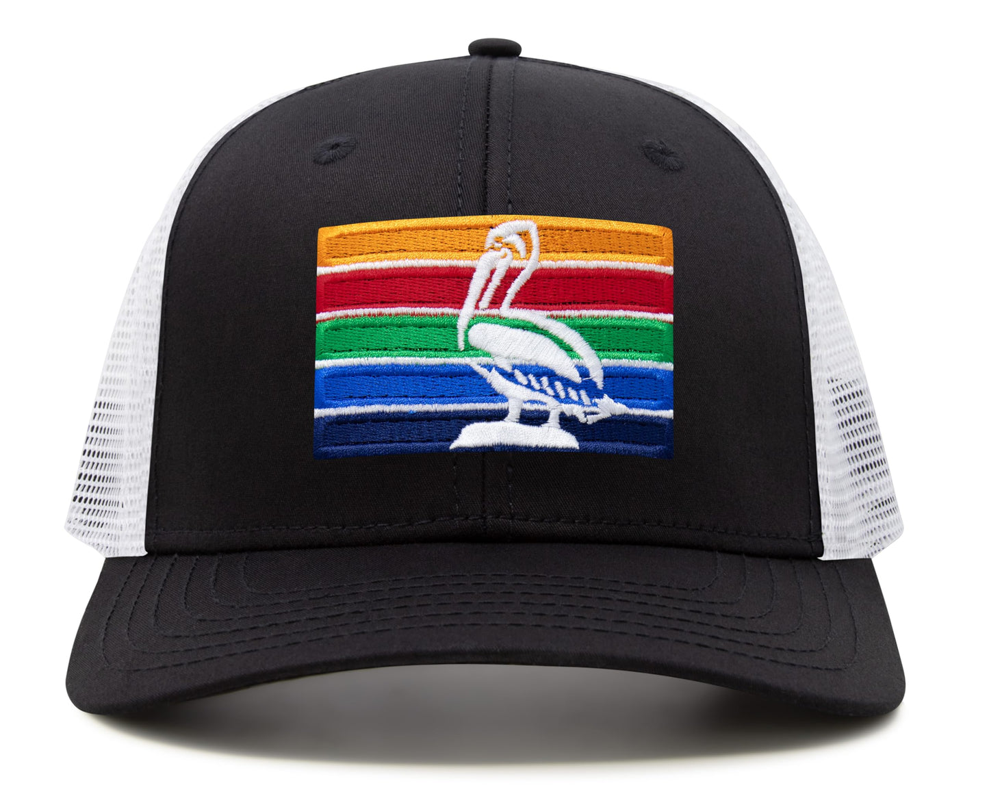 International Tie St. Petersburg Hat for Men and Women - Snapback Trucker Baseball Cap (Black/White)