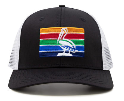 International Tie St. Petersburg Hat for Men and Women - Snapback Trucker Baseball Cap (Black/White)