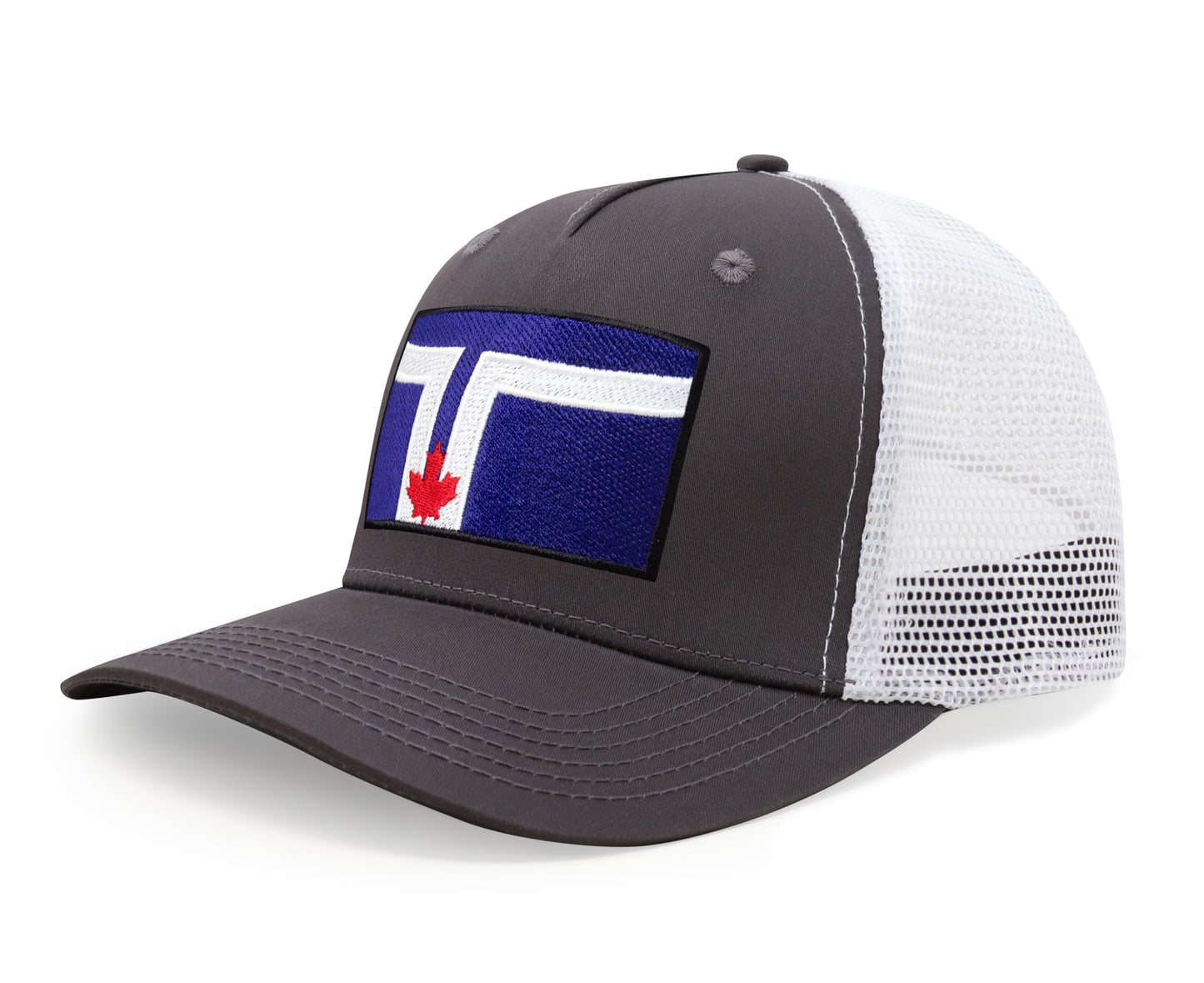 International Tie City Hat for Men and Women, Adjustable Snapback Trucker Baseball Cap with Embroidered Patch (Toronto, Grey White) - International Tie