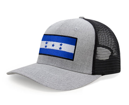 International Tie Honduras Flag Hat for Men and Women - Adjustable Snapback Trucker Baseball Cap (Grey Black)