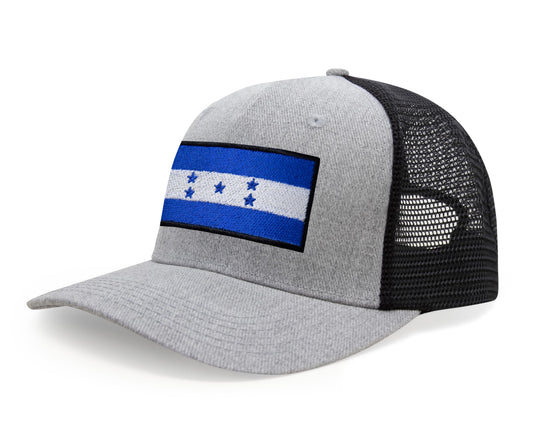 International Tie Honduras Flag Hat for Men and Women - Adjustable Snapback Trucker Baseball Cap (Grey Black)