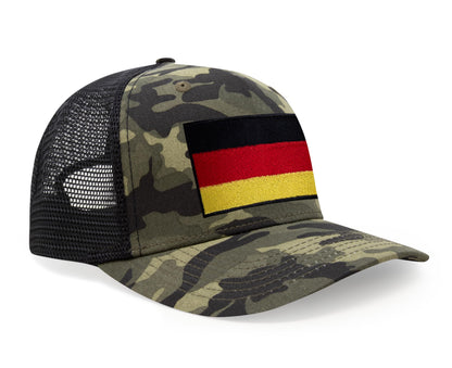 International Tie Germany Flag Hat for Men and Women - Adjustable Snapback Trucker Baseball Cap (Camouflage)