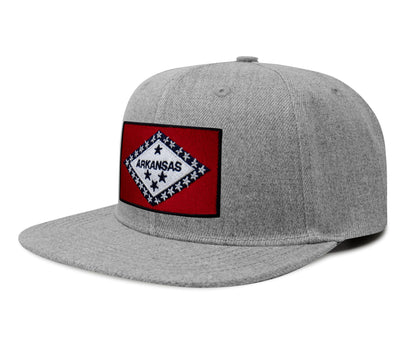 Arkansas Flag Hat for Men and Women – Snapback Trucker Baseball Cap by International Tie (Grey Flatbill)
