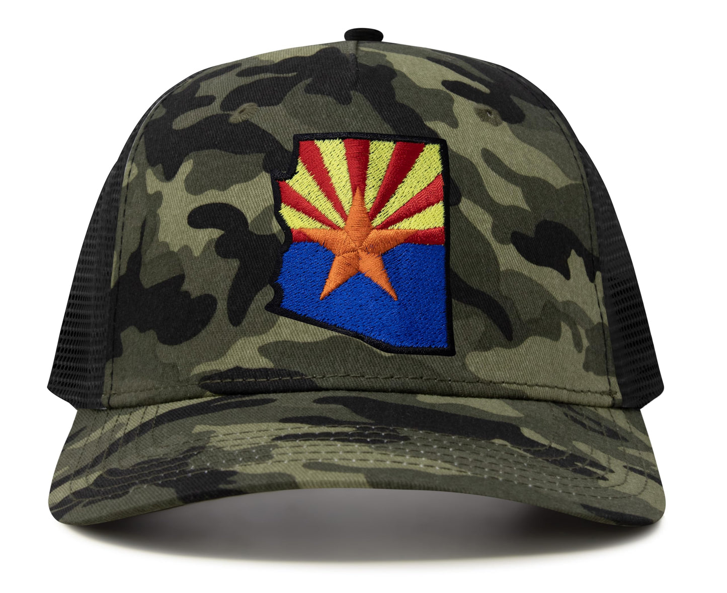 International Tie Stateline Flag Hat for Men and Women - Snapback Trucker Baseball Cap (Arizona, Camouflage)