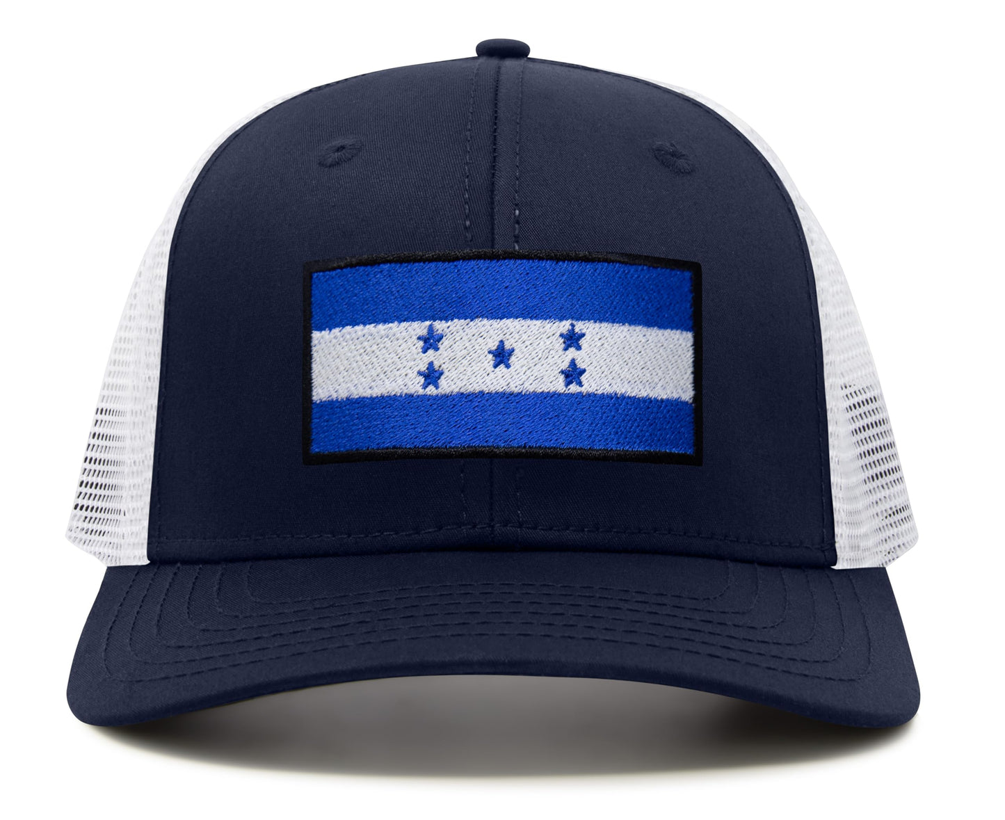 International Tie Honduras Flag Hat for Men and Women - Adjustable Snapback Trucker Baseball Cap (Navy White)