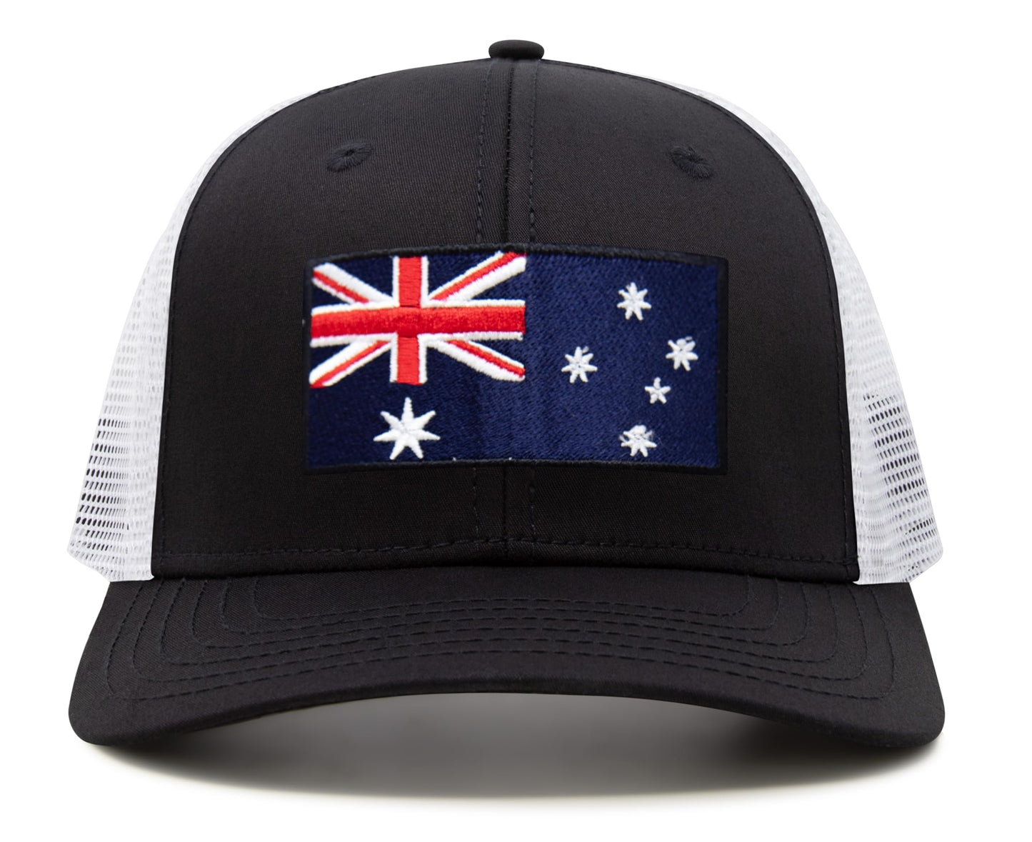 International Tie Country Hat for Men and Women, Adjustable Snapback Trucker Baseball Cap with Embroidered Patch (Greenland, Black White) - International Tie