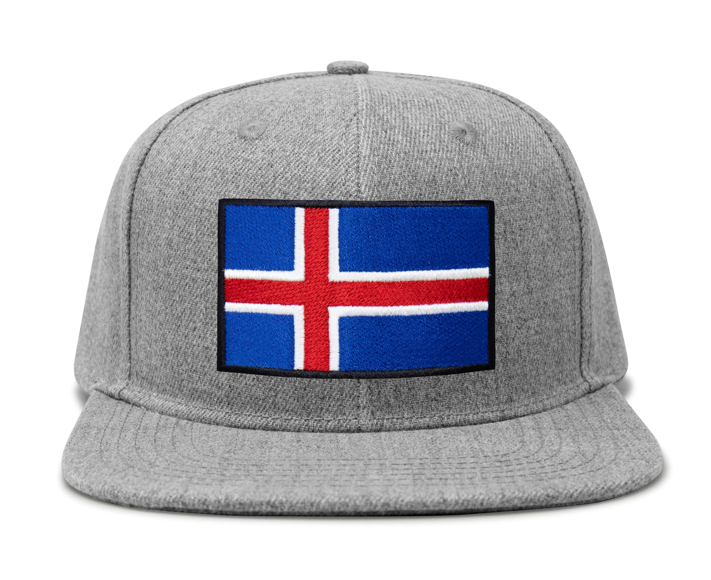 International Tie Premium Iceland - Flag Patch Hat for Men and Women - Snapback Trucker Baseball Cap (Grey Flatbill)