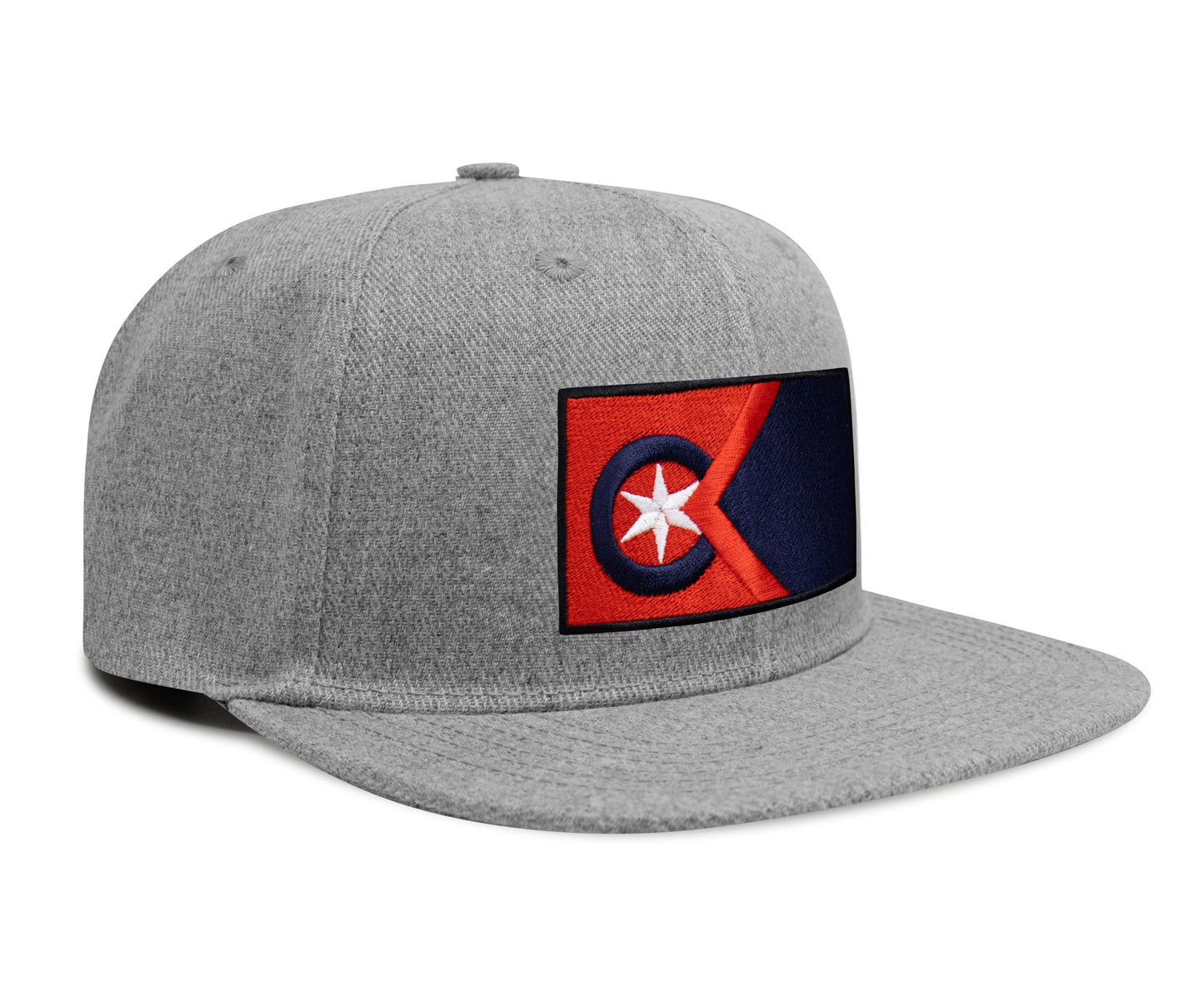 International Tie Cleveland Flag Hat for Men and Women - Adjustable Snapback Trucker Baseball Cap (Grey Flatbill)