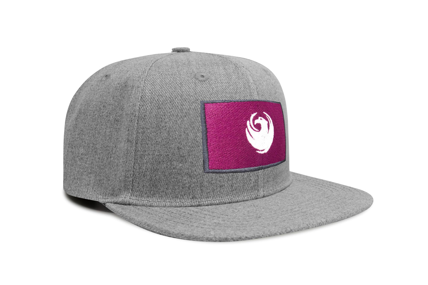 International Tie City Hat for Men and Women, Adjustable Snapback Trucker Baseball Cap with Embroidered Patch (Phoenix, Grey Flatbill)