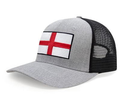 International Tie England - St. George Flag Hat for Men and Women, Adjustable Snapback Trucker Baseball Cap (Grey Black)