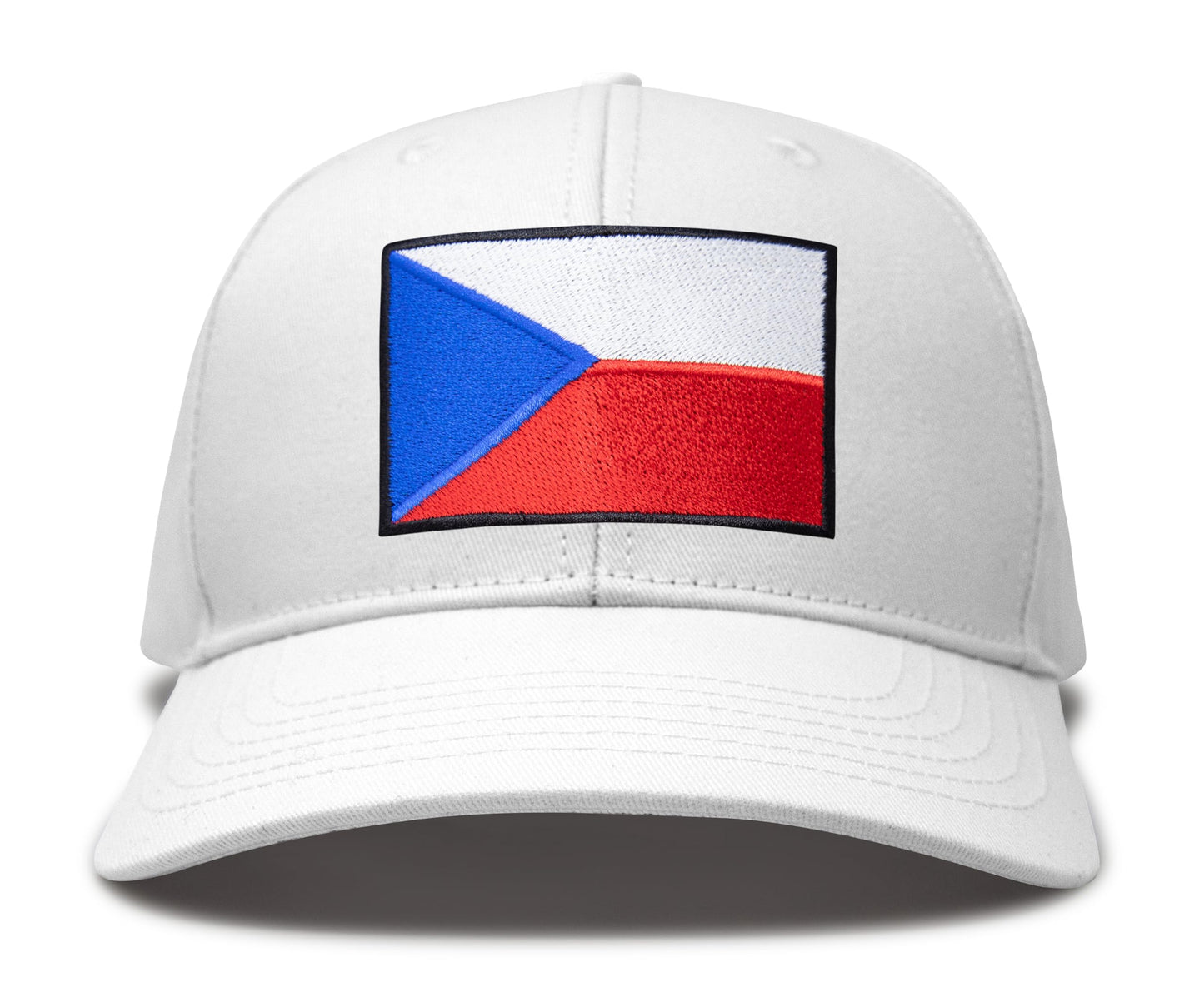 Czech Republic Flag Hat for Men and Women – Adjustable Snapback Baseball Cap by International Tie (All White)