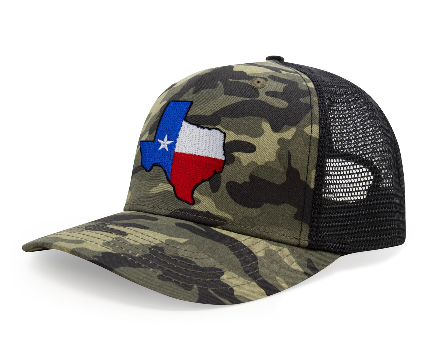 International Tie Hat for Men and ,Women Adjustable Snapback Trucker Baseball Cap with Embroidered Patch (Texas, Camouflage)