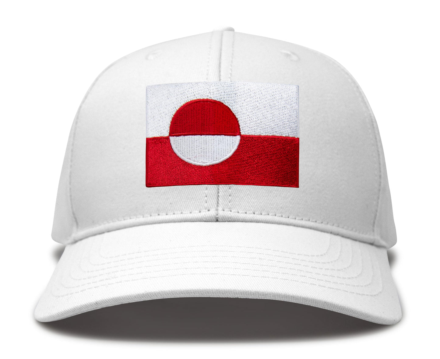 International Tie Country Hat for Men and Women, Adjustable Snapback Trucker Baseball Cap with Embroidered Patch (Greenland, All White) - International Tie