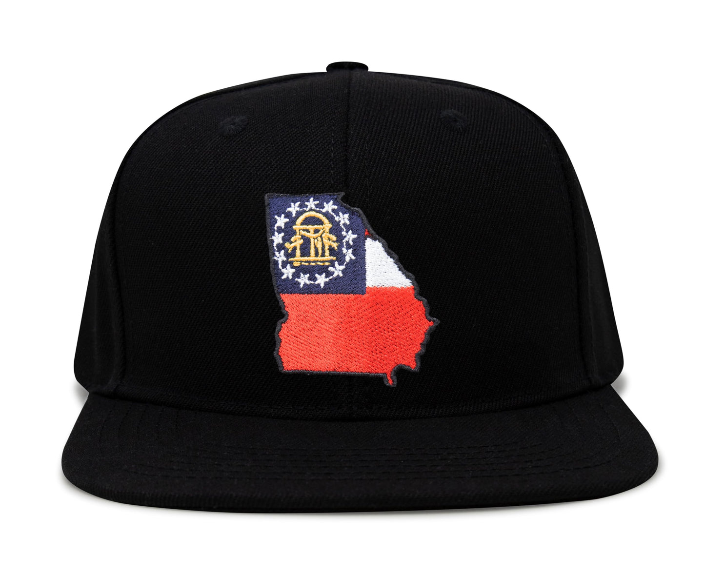 International Tie Stateline Flag Hat for Men and Women - Snapback Trucker Baseball Cap (Georgia, Black Flatbill) - International Tie