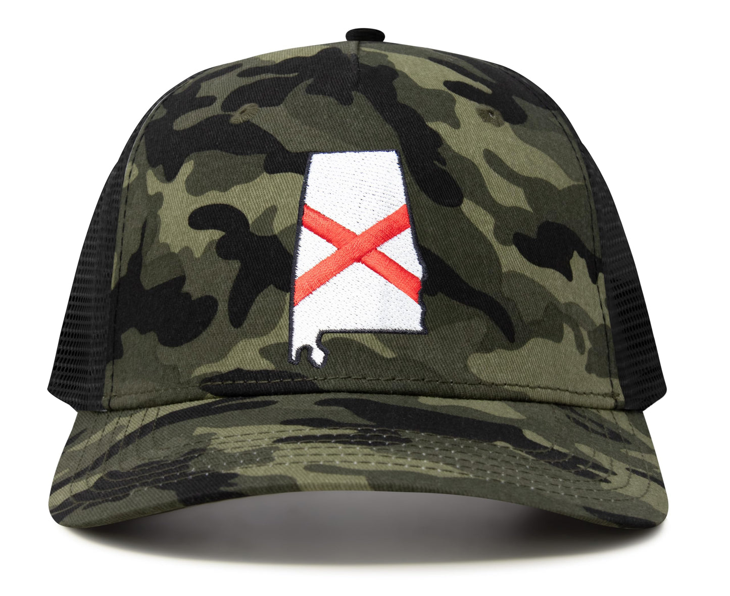 International Tie Stateline Flag Hat for Men and Women - Snapback Trucker Baseball Cap (Alabama, Camouflage)
