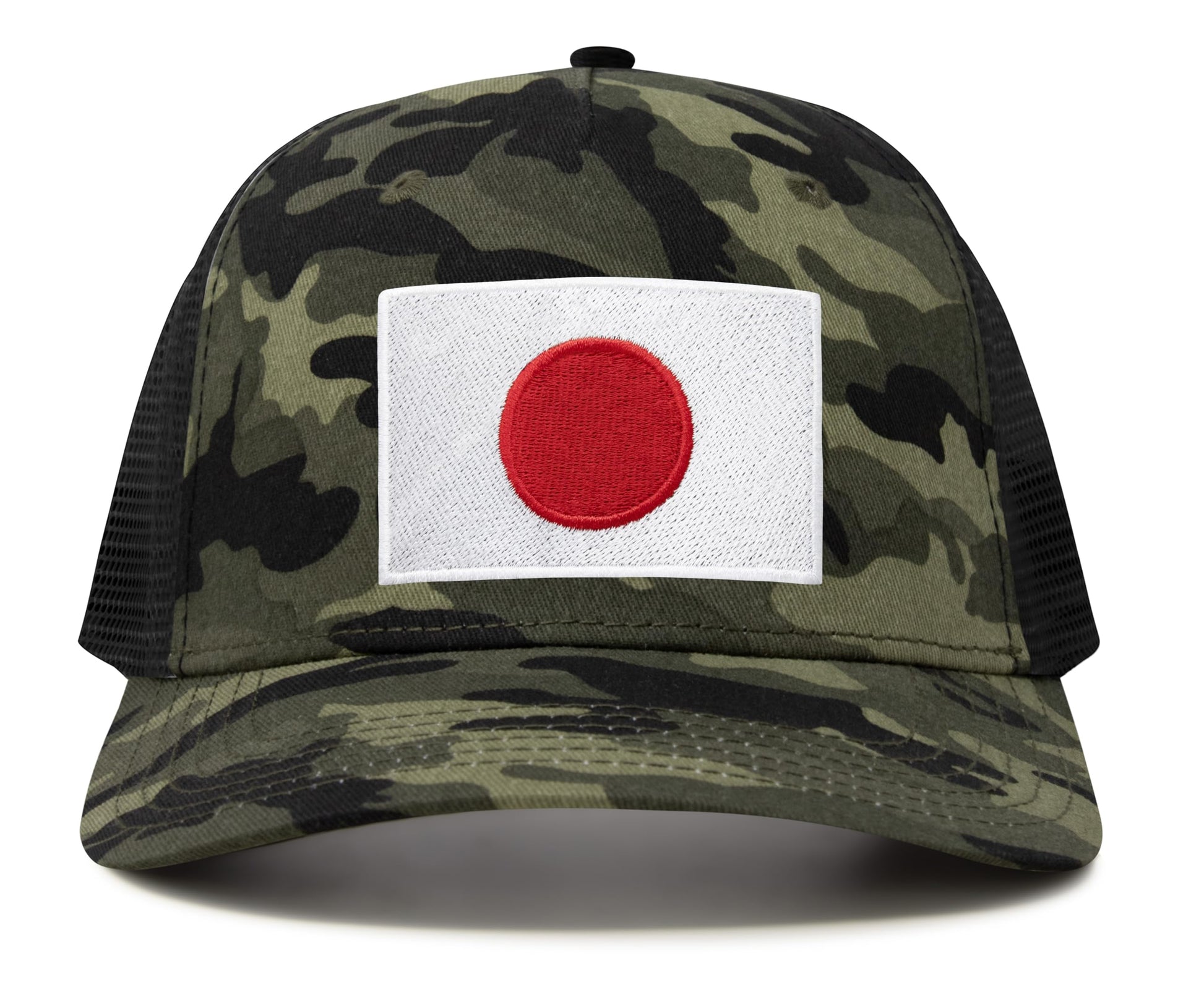 International Tie Country Hat for Men and Women, Adjustable Snapback Trucker Baseball Cap with Embroidered Patch (Japan, Camouflage) - International Tie