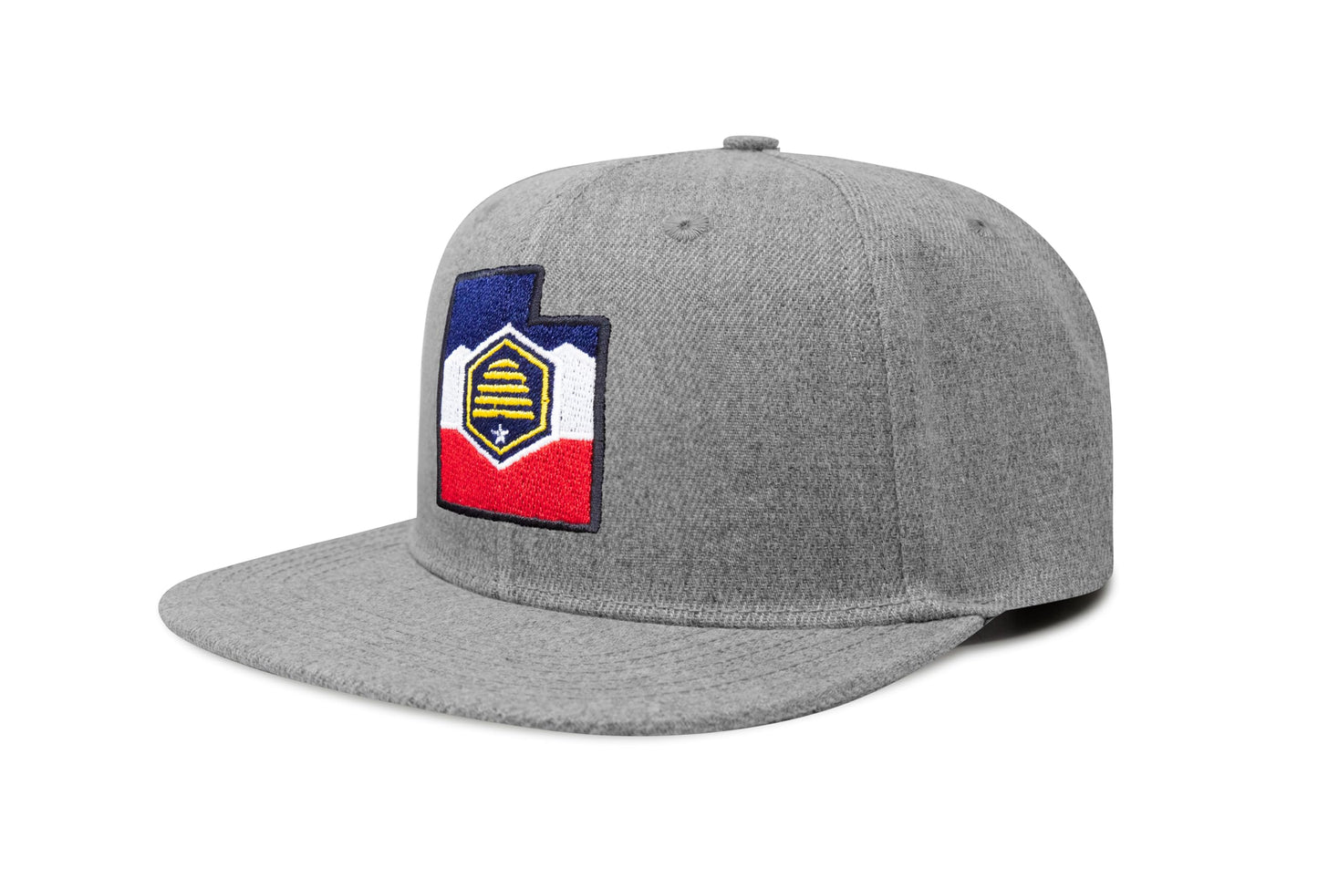 International Tie Stateline Flag Hat for Men and Women - Snapback Trucker Baseball Cap (Utah, Grey Flatbill) - International Tie