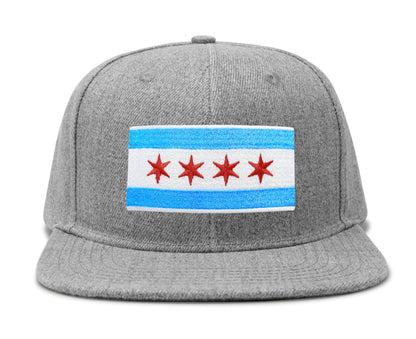 Chicago Flag Hat for Men and Women – Snapback Trucker Baseball Cap by International Tie (Grey Flatbill)